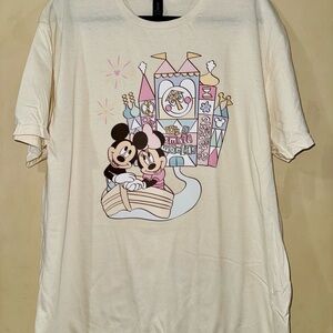Disney Mickey & Minnie “It’s a Small World” Graphic Tee | Cream | Unisex